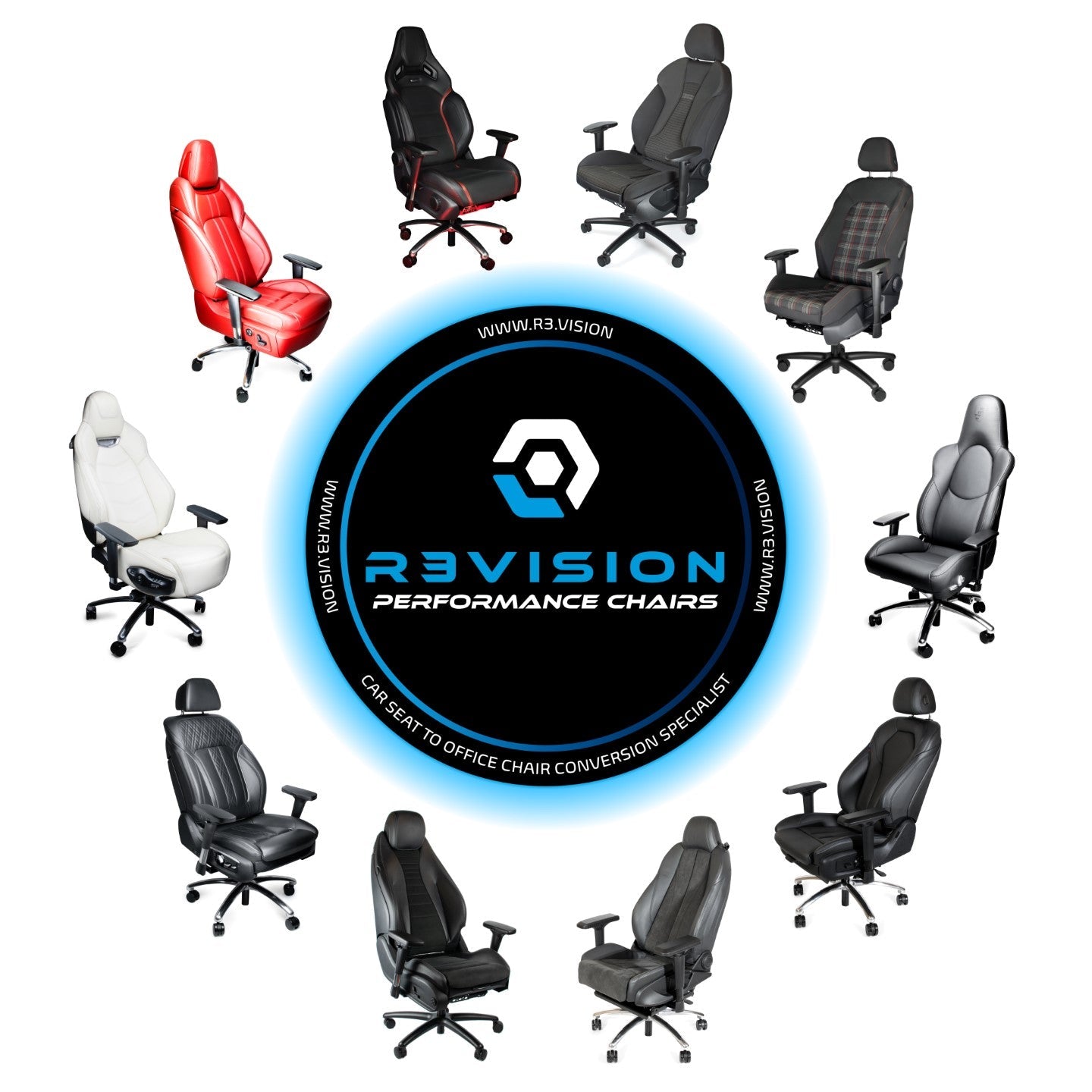 Any Car Seat professionally converted into an Office Chair - R3VISION